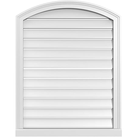 Ekena Millwork Arch Top Surface Mount PVC Gable Vent w/ 2"W x 2"P Brickmould Sill Frame, 28"W x 34"H GVPAR28X3403SN